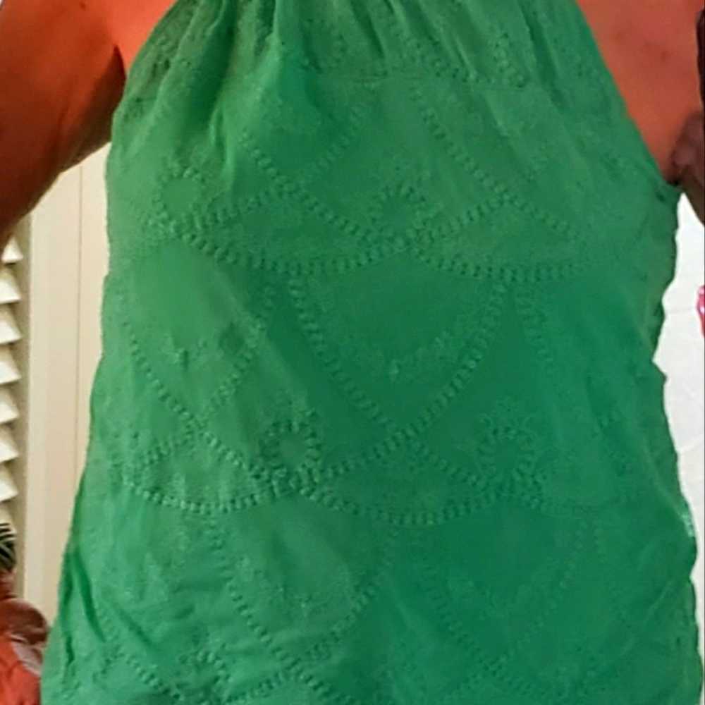INC Green halter style top